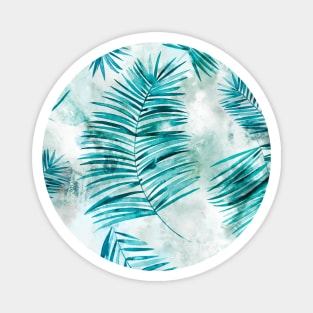 Watery palms Aqua blue Magnet